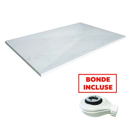 Receveur de douche résine de synthèse Nola marbre Blanc 90x120